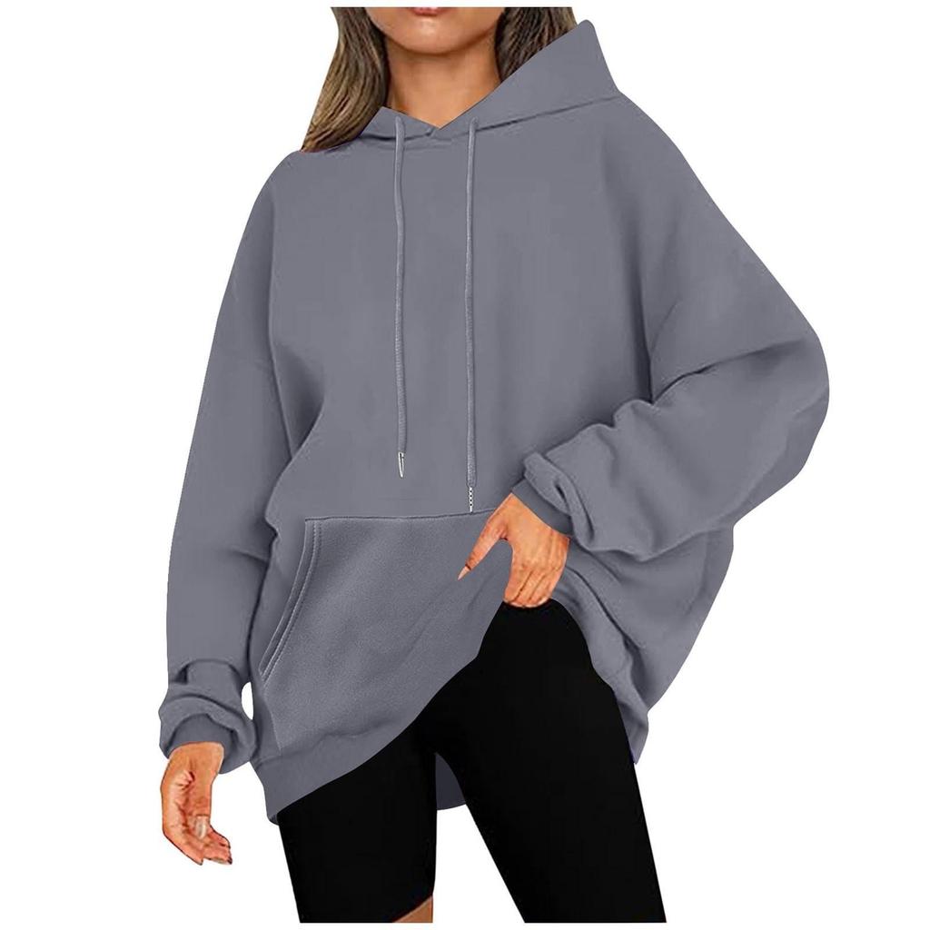 Damen Kapuzenpullover Übergroße Sweatshirts Langarm Casual Pullover Kapuzenpullover Tops
