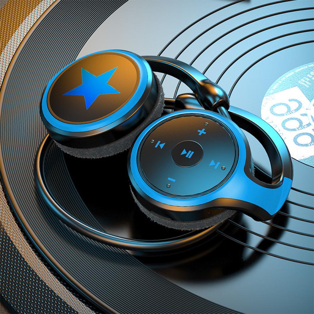 

Sport Foldable Wireless Headphone 8D Surround Heavy Bass Hifi Music Bluetooth Earphones With Mic Support FM/TF Card синій