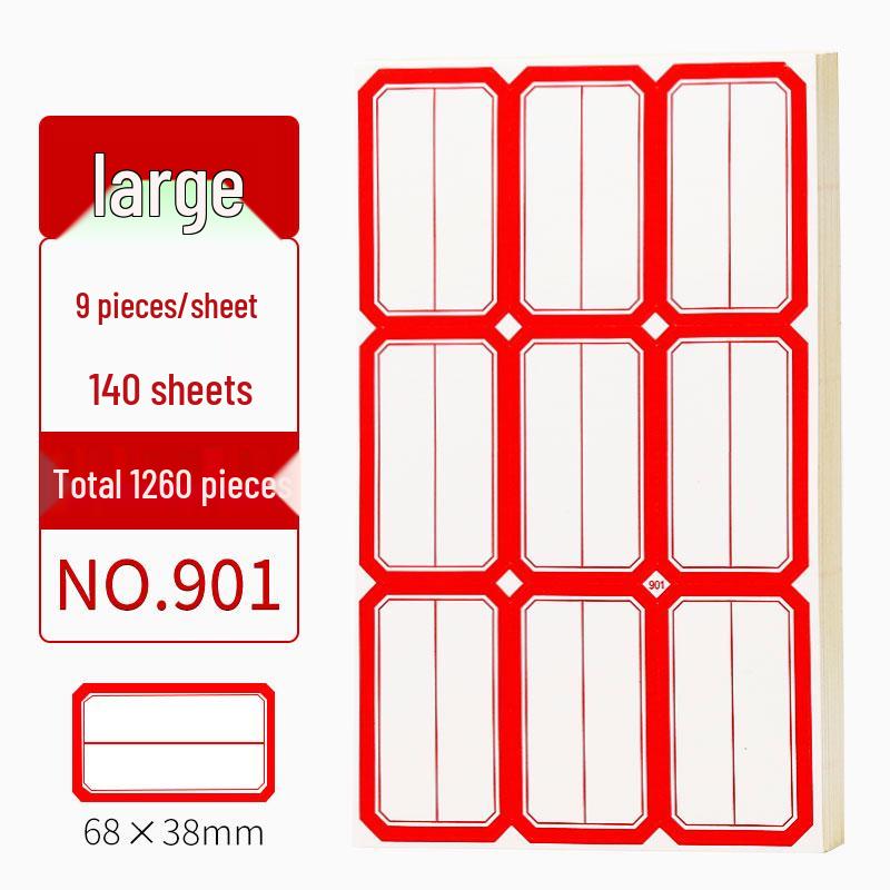 Blank Self-Adhesive Name Stickers for Students - Handwritten Memo Labels