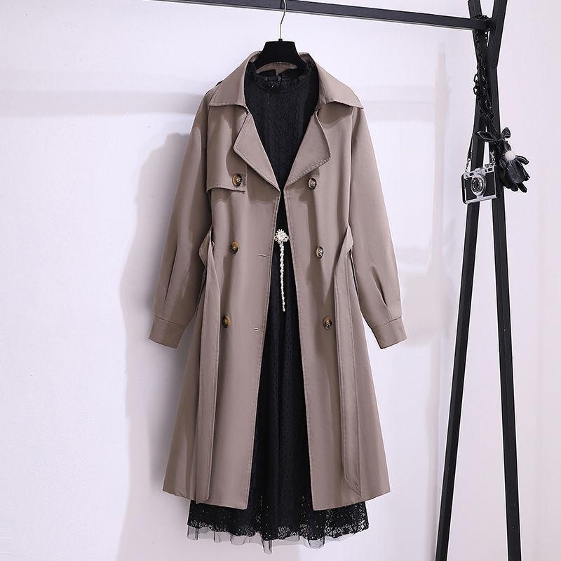 British Style Cotton Trench Coat - Women's Trendy Spring/Autumn Mid-Length, Petite, Slimming, 2025 Collection.
