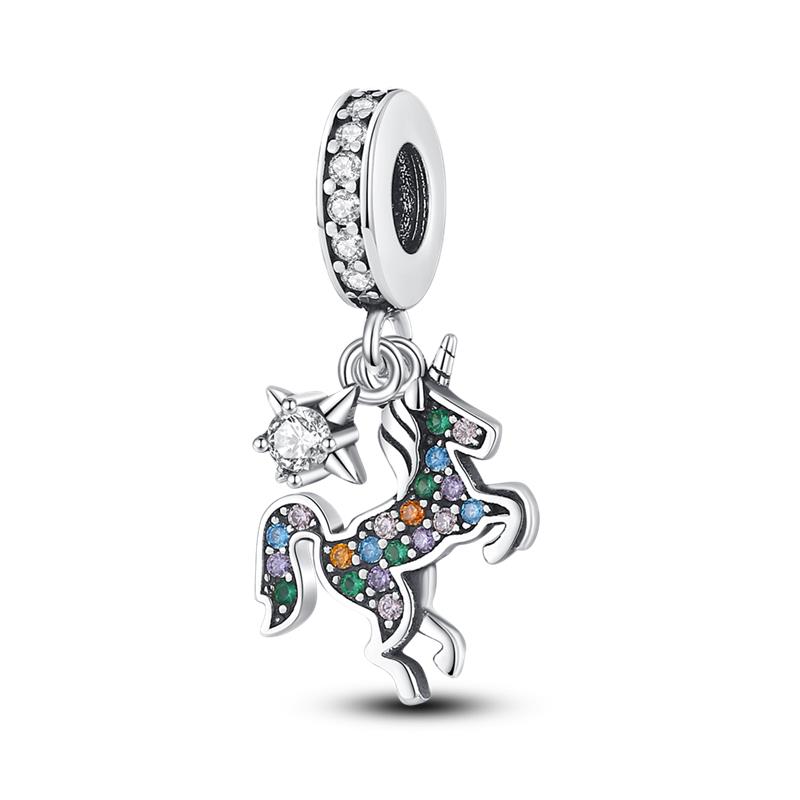 Kupfer Einhorn Fee Insekt Blume Perlen Anhänger Passend Kompatibel Mit Pandora Authentischen Armbändern DIY Schmuck Geburtstagsgeschenk Jubiläum