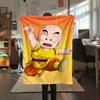 1PC Krillin Patterned Flannel Blanket Suitable For All Seasons For Home Decor Warmth And Comfort Gifts Holiday Present