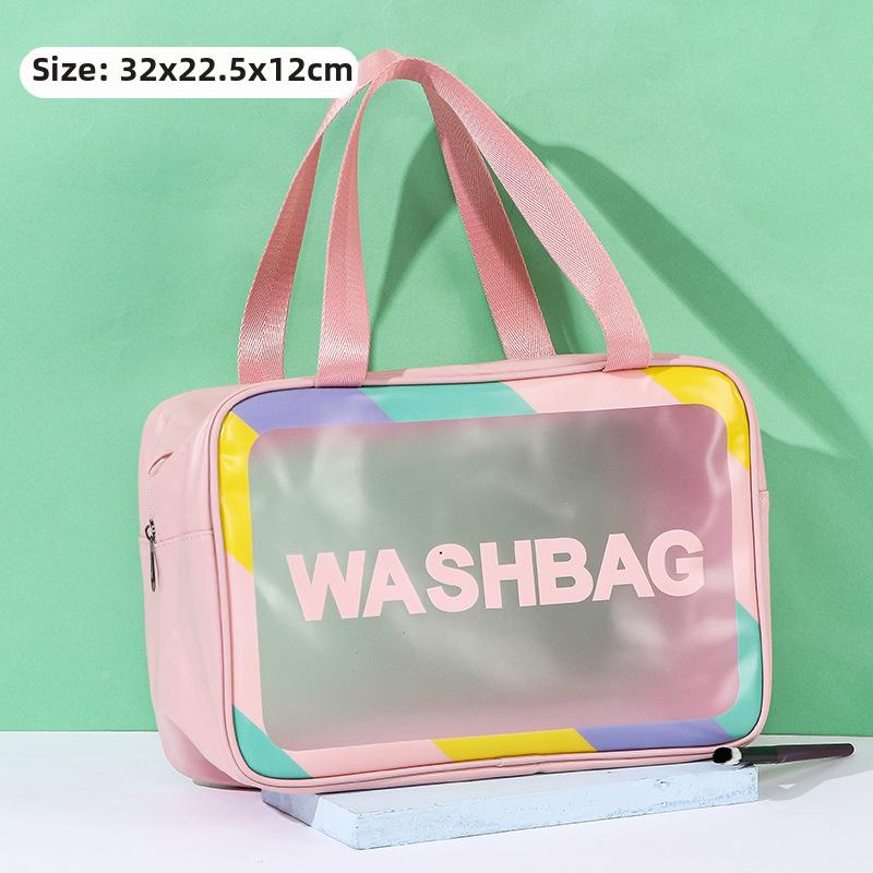 Large Capacity Waterproof PVC Travel Toiletry Bag - Transparent Cosmetic Storage Bag