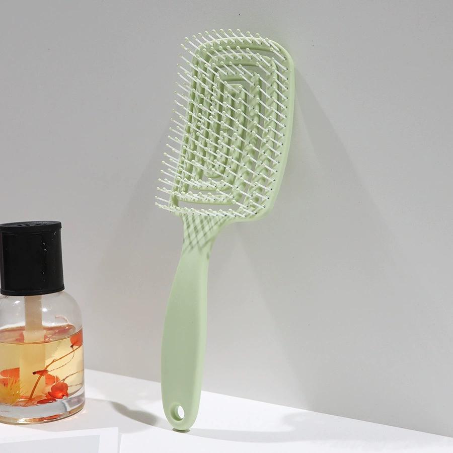 1Pcs Elastic Massage Comb Hollow Out Hair Brush Scalp Massage Combs Hair Styling Detangler Fast Blow Drying Detangling Tool