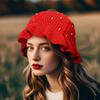 Handmade Strawberry Hat Handwoven Strawberry Openwork Crocheted Hat for Music Festival Stylish Strawberry Fisherman Hat