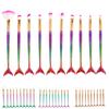 Four-Color Mermaid Makeup Brush Set - 10 Fish Tail Gradient Brushes