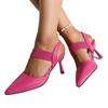 Pointed thin heels large size wearing high heels summer solid color light mouth sexy bag head sandals women