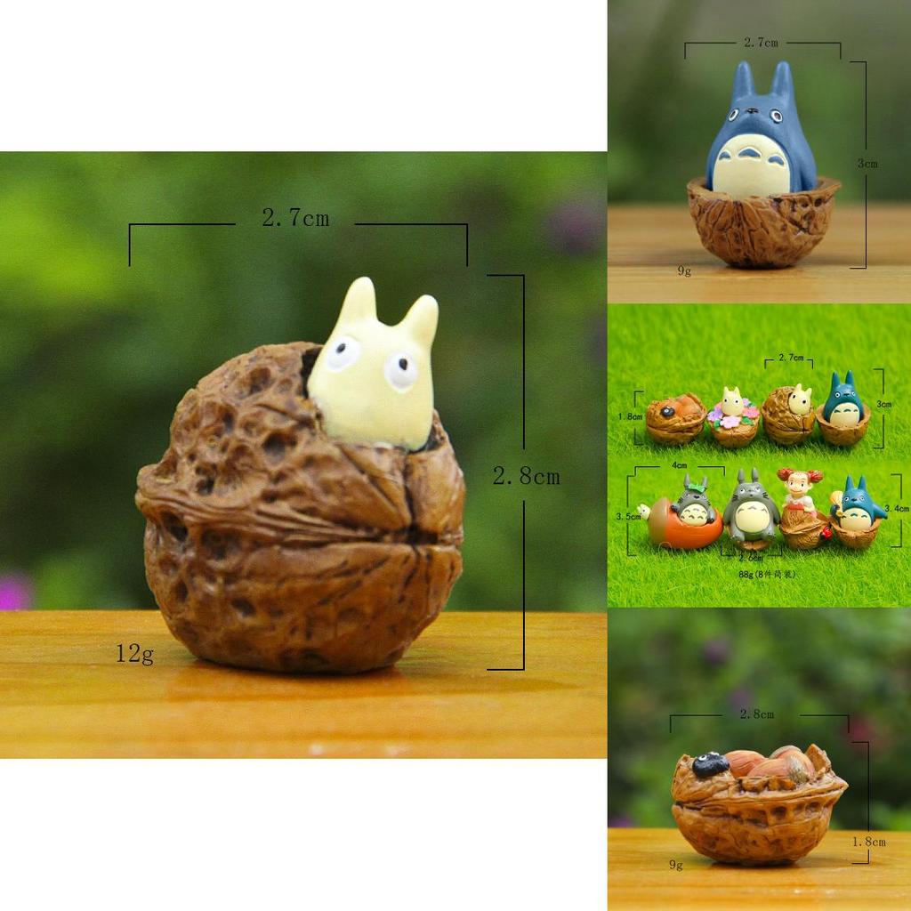 Cartoon My Neighbor Totoro Andwalnut Kernel Coal Balls Resin Miniature Micro Landscape Figures For Gift And Decoration
