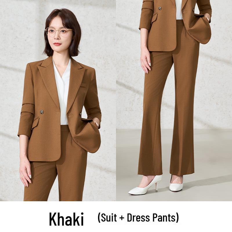 2025 Women's Autumn/Winter Flared Pants Suit Set - Formal/Casual Workwear