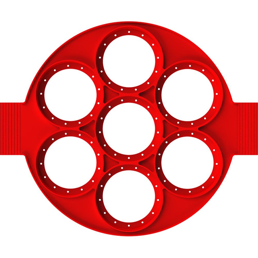 

Силиконовая блинница нескольких форм, 7 отверстий, антипригарная форма для выпечки, кольца, формы для жареных яиц для семейного приготовления пищи, кухонные принадлежности, гаджеты