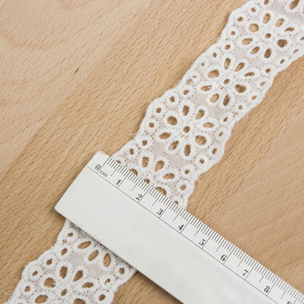 15 Yards Pure Cotton Sewing Trim Hollowed Out Flowers Multi-size Decor Ribbon Lace Trim White Lace Trim Ribbon Clothing Decor