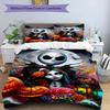 3pcs Duvet Cover Set (1*Duvet Cover + 2*Pillowcase, Without Core), The Nightmare Before Christmas Print Bedding Set, Bedroom Decor, All‑Season, Birthd