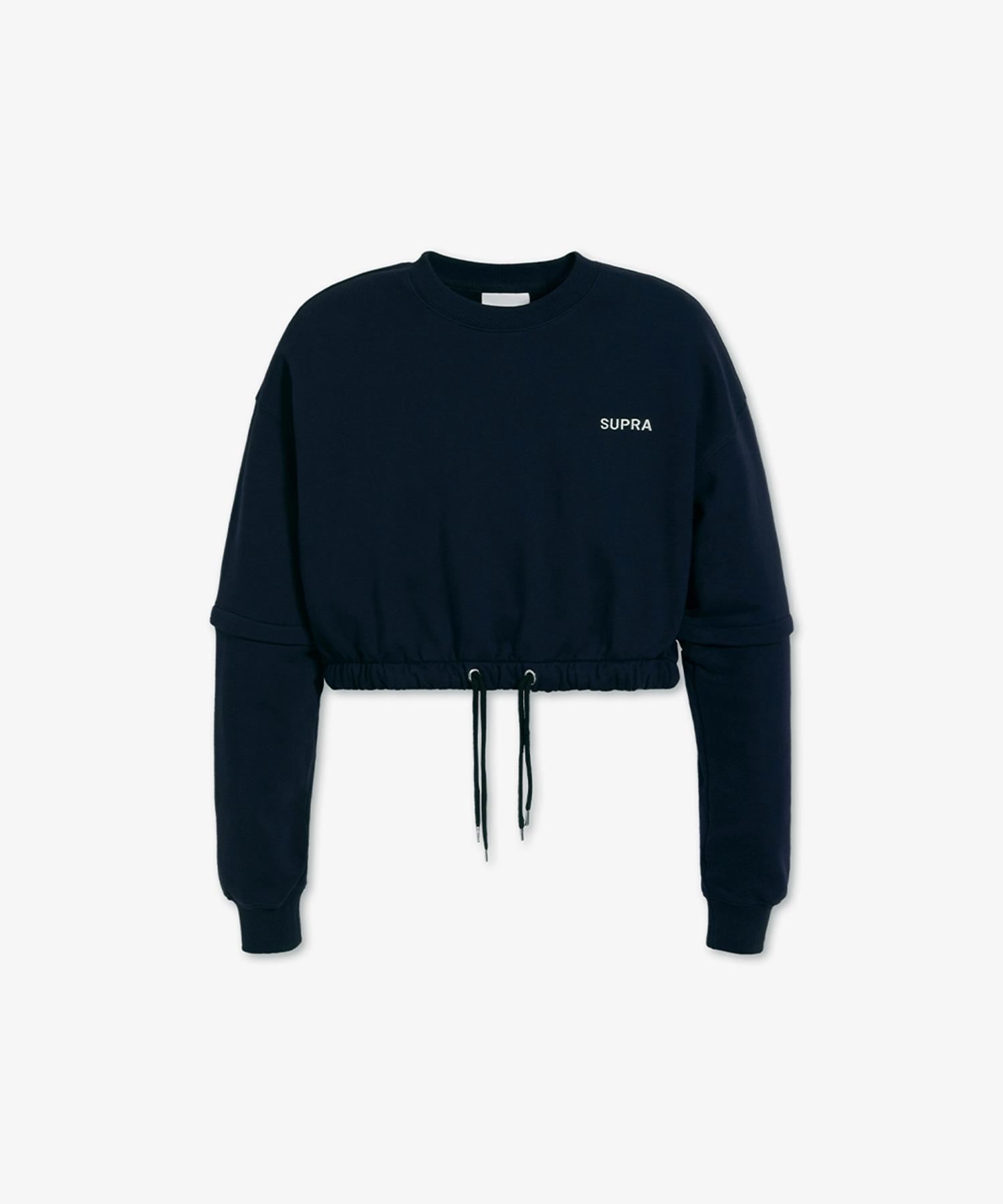 Женская укороченная толстовка Supra темно-синяя Navy/S