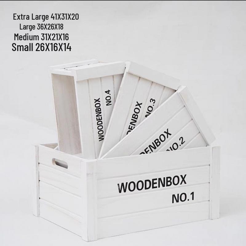Rectangular Retro Wooden Fruit Storage Box