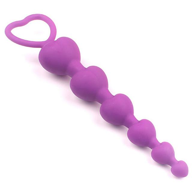 Heart Beads Soft Anal Plug Anus Toys Big Balls Silicone G-Spot Stimulating Butt Plugs Adult Sex Couple Sexy