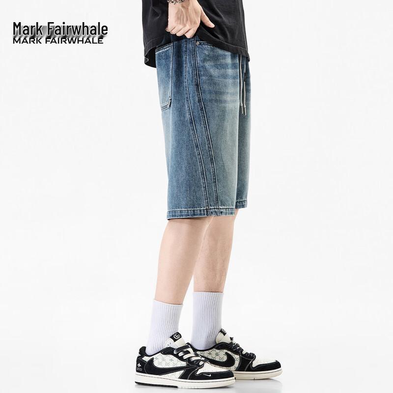 Mark Fairwhale Men's Lightweight Tencel Retro Denim Shorts