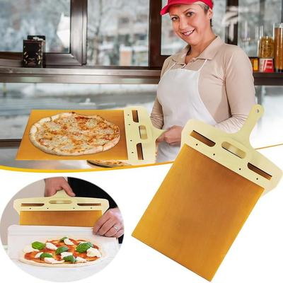 Posuvná škrabka na pizzu Přenosná Posuvná lopatka na pizzu Posuvná lopatka na pizzu Nepřilnavá špachtle s vysokoteplotním hadříkem