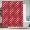 Red and White Waterproof Shower Curtain with Christmas Deer Pattern Decor Bathroom Accessories Set for Home Kitchen Bathtub Cove