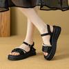 Platform Sandals Women's New Platform Comfortable One-word Buckle College Style Pearl Casual Beach Shoes Women