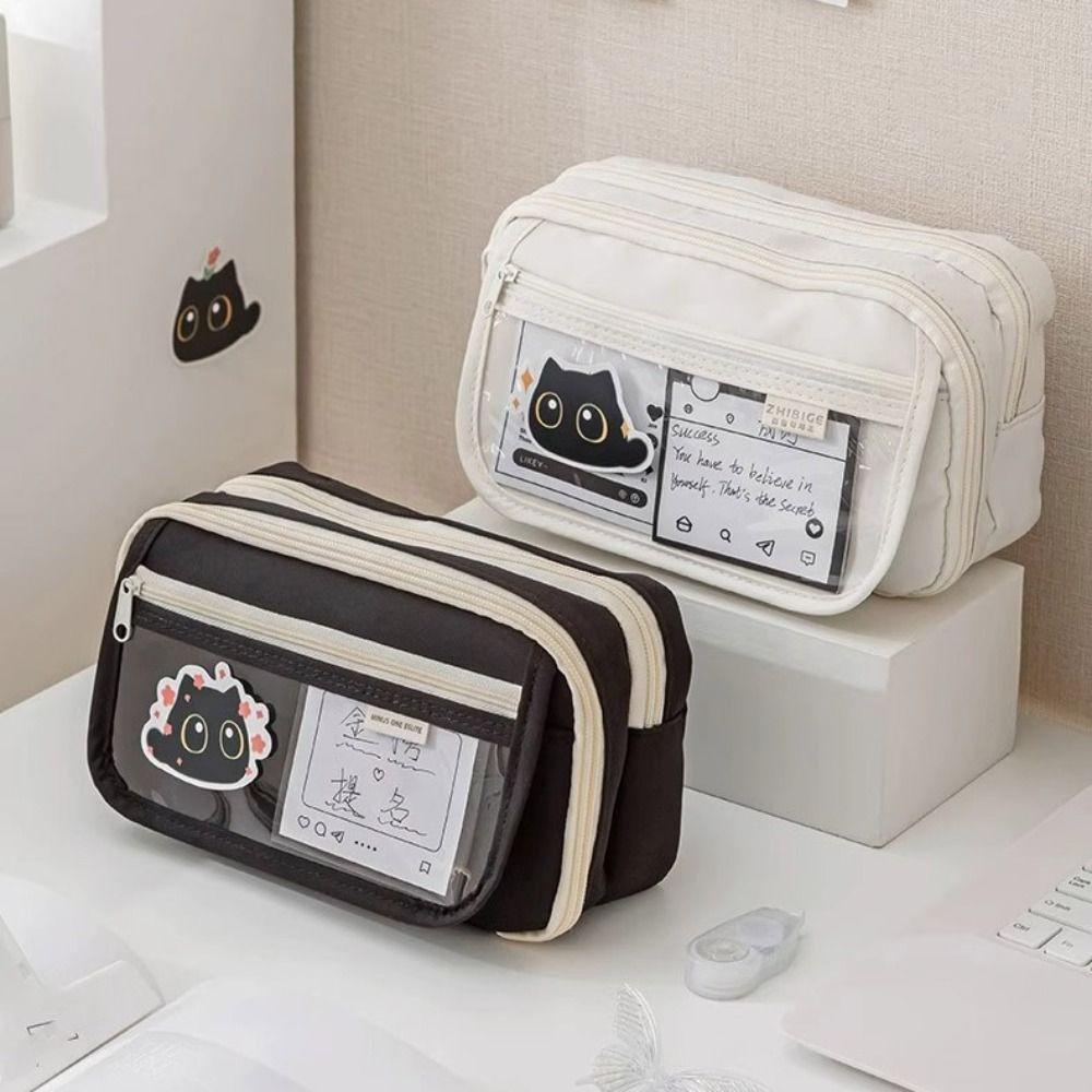 Six-Layer Pen Bag Transparent Pencil Box High Quality Pencil Case Student Gift