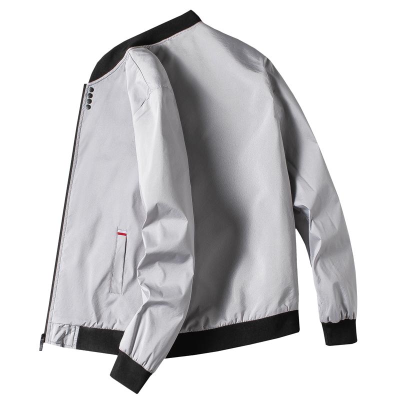 

Осенняя мужская куртка M-4XL, тонкая, с длинным рукавом, бейсбольная форма, однотонная, на молнии, повседневная куртка, ветрозащитная, для езды на велосипеде M серый