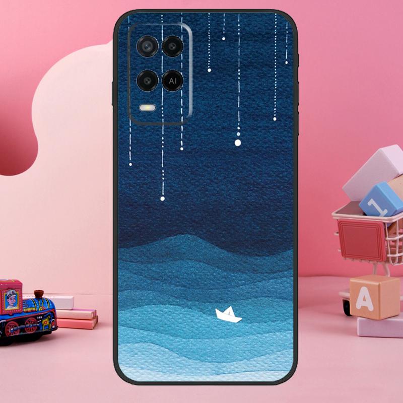 Ocean Waves Sailboat Case For Oppo A18 A38 A58 A78 A98 A74 A54 A94 A80 A60 A40 A96 A76 A16 A15 A17 A57 A77 A5 Pro