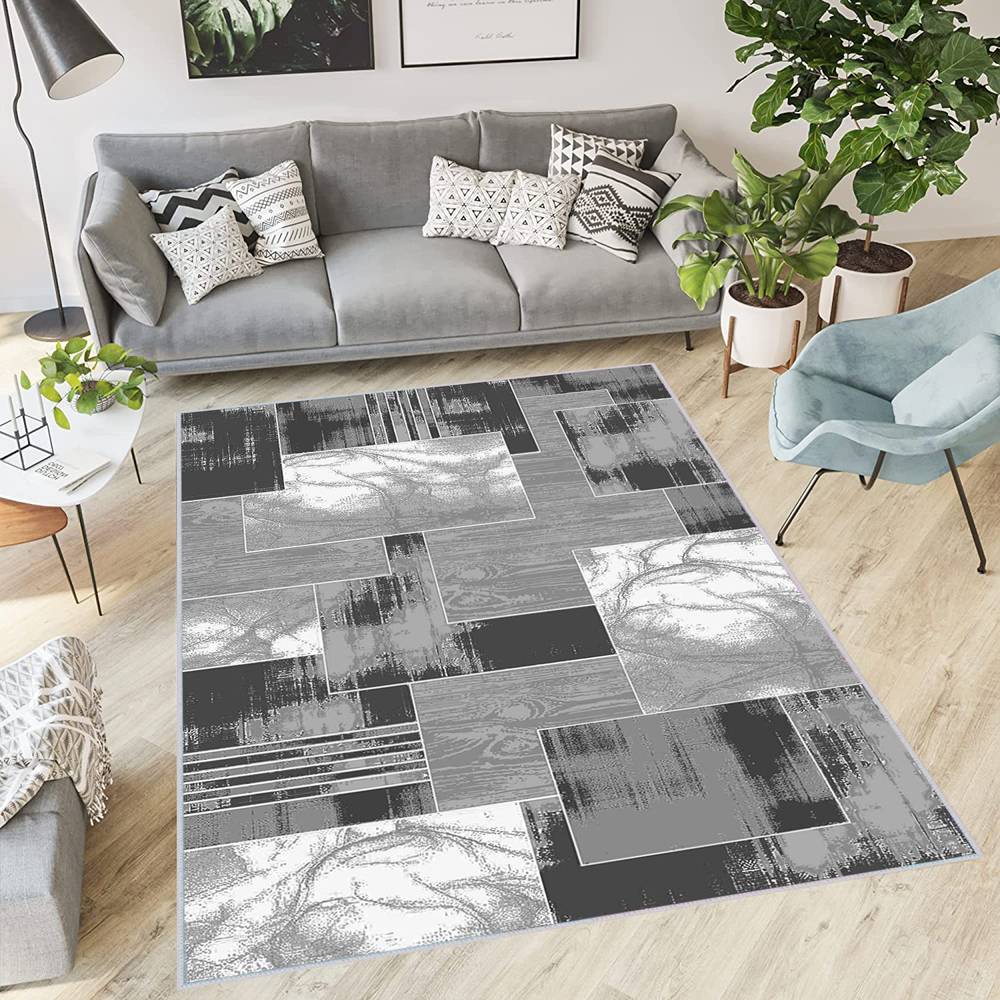 

Домашний моющийся ковер с принтом Eliana LNA0390 50x80 серый