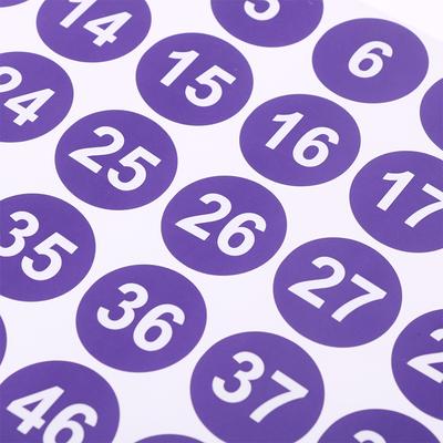 4Sheets 1-200 Consecutive Number Stickers 2.54Cm Round Self-Adhesive Label