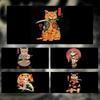 Cool Traditional Art Japanese Style Samurai Cat Mouse Pad Large Thick Desk Pad Stitched Edges Gaming Mouse Mat For Pc