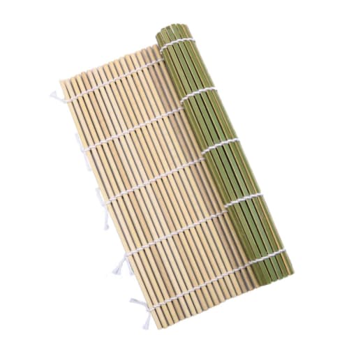 HTB Bamboo Sushi Rolling Mat, 24x24cm, Antibacterial, Wide Mouth, for Sushi Rolls, Ehomaki, Setsubun, and other Setsubun Specials. Green Bamboo Rollin