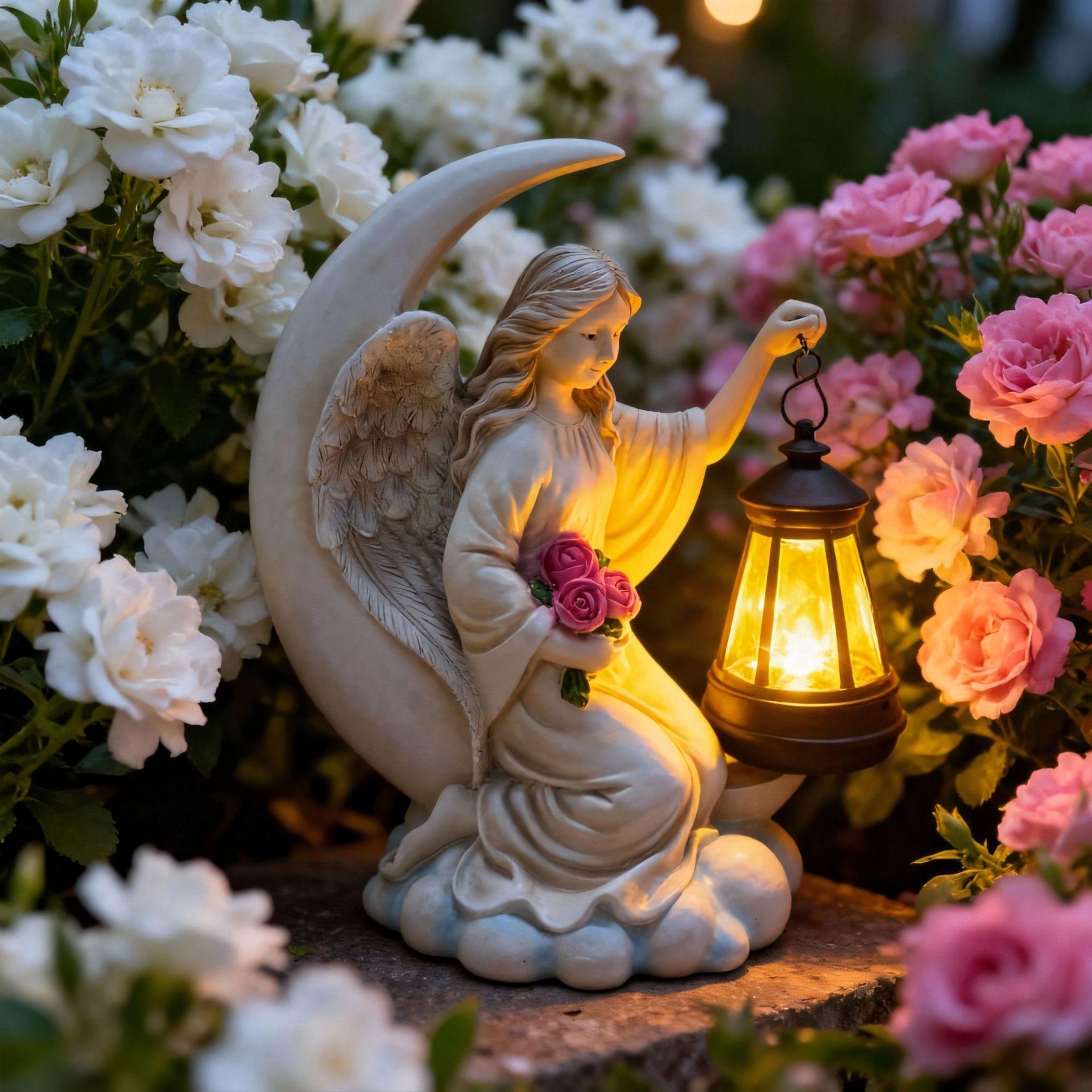 

JYL TS/151,Solar Moon Angel Outdoor Statue Light Resin Angel Solar Light for Outdoor Garden Decor One Size персидский оранжевого