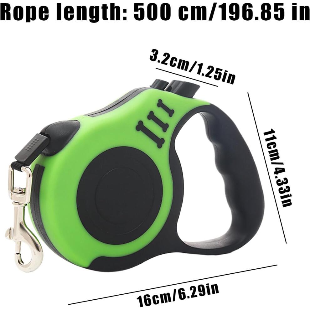 Retractable PET lead, telescopic traction rope  Automatic pet leash  Ergonomic handle green