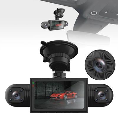 Câmera de painel de 4 canais com design de visão noturna, monitoramento de estacionamento, cobertura de 360 graus, fácil de instalar, câmera de gravação de carro com GPS