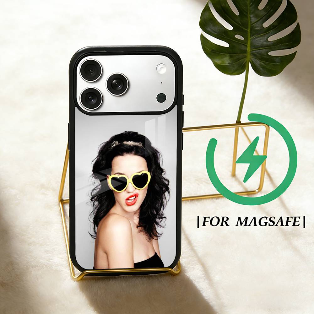 Singer K-Katy Perry Phone Case For iPhone 17 16 15 14 13 12 Pro Max Plus for Magsafe Mirror Wireless Magnetic Cover