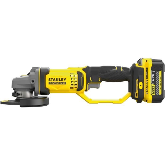 Meuleuse sans fil - 18V - STANLEY FATMAX V20 - SFMCG400M1K-QW - 125mm - batterie 4 Ah + chargeur 2 A