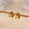 Minimalist C-shaped Double-layer Stainless Steel Earrings for Women Gold Color Hoop Earring Wedding Summer Vacation Jewelry Gift