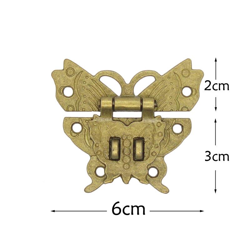 DIY Butterfly Latch and Screw, Antique Brass Zinc Alloy Small Wooden Jewelry Box Gift Box Cabinet Brass  Antique Latch