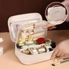 Large Capacity Cosmetic Bag Makeup Case with Top Handle Adjustable Divider Travel Makeup Organizer