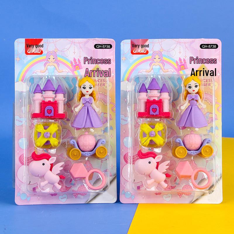 Adorable Cartoon Mini Eraser Set for Students – Perfect Back-to-School Gift