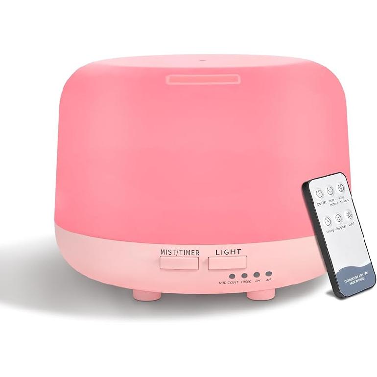 300ML Essential Oil Diffuser, Remote Control Ultrasonic Aromatherapy Oil Diffusers Cool Mist Humidifier, Waterless Auto-Off and 7 LED Light Colors