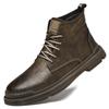 Handgjorda Retro Cow Läder Män Stövlar Vattentäta Ankel Boots För Män Skor