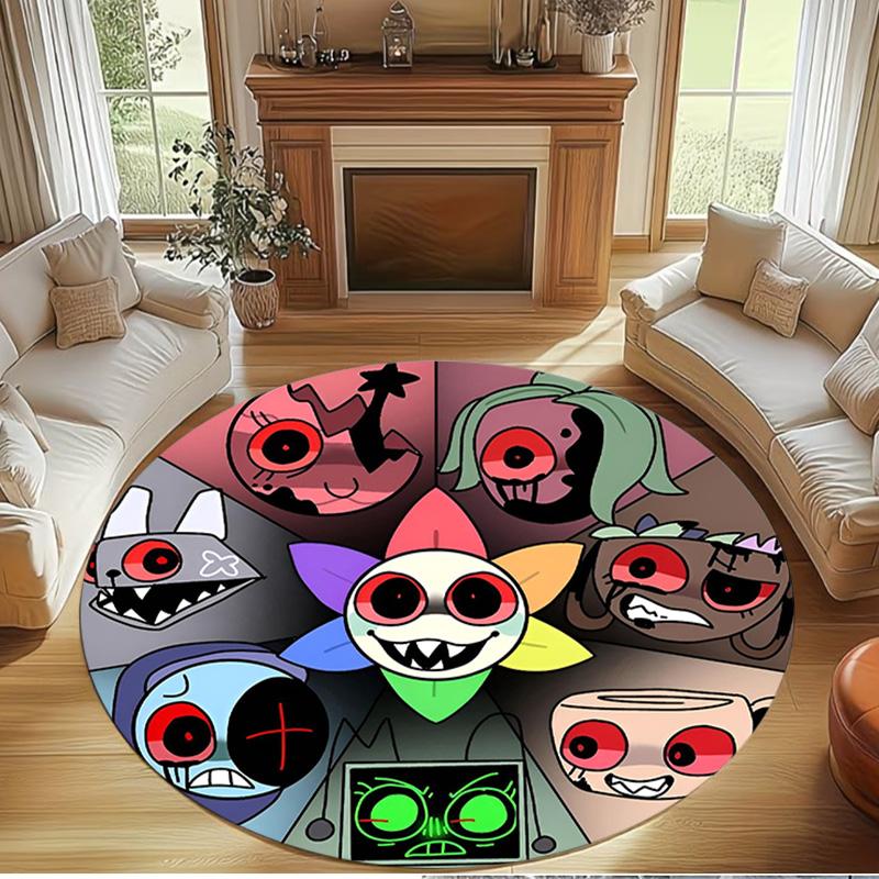 Dandy's World Print Round Rug, Washable Floor Carpet, For Entryway Dorm Laundry Room Office Study, Home Decor Birthday Christmas Gift