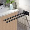 Stainless Steel Towel Holder No Drill Wall Shower Towel Shelf Kitchen Towel Hanger Self Adhesive Double Bar Bathroom Towel Rack