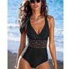 One Piece Swimsuit Women Cross Bandage Backless Swimwear Female Push Up Monokini Bathers Bathing Suits Beachwear Swim