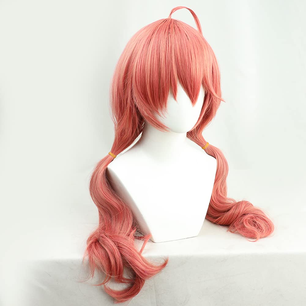 Sakura Miko Cosplay Perfect for and Includes Net and Red Heat-Resistant Wig, Costumes, Events, More, Comb, (Pigtails)