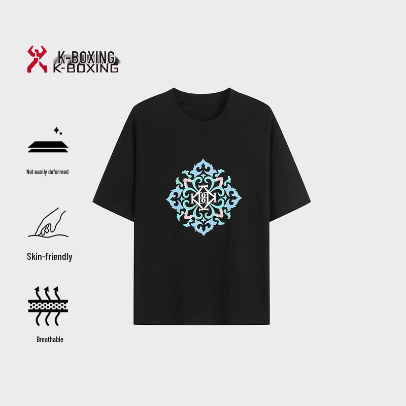 K-Boxing Men s Short Sleeve Cotton Blend T-shirt CTCR2741 3XL