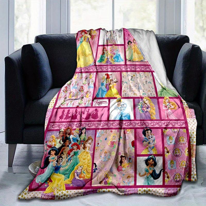 1pc Disney Princess Cartoon Blanket, Home Decorative Throw Blanket for All Seasons, Soft Flannel Throw Blanket, Living Room, Travel, Camping
