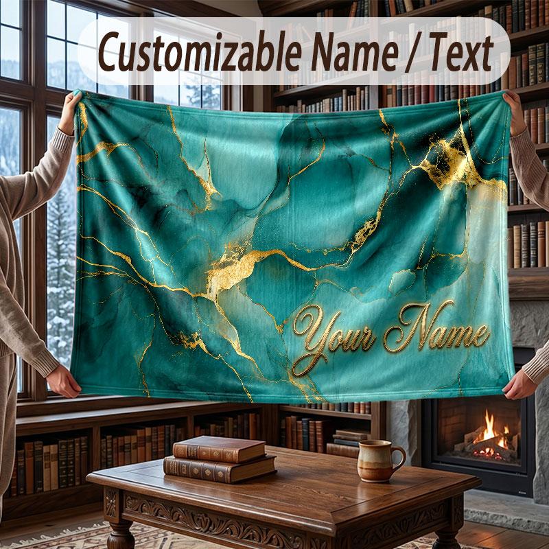 Coperta Ponderata a Tema Geometrico Astratto Coperta Personalizzata con Nome Testo Coperta Morbida Accogliente per Casa Divano Letto
