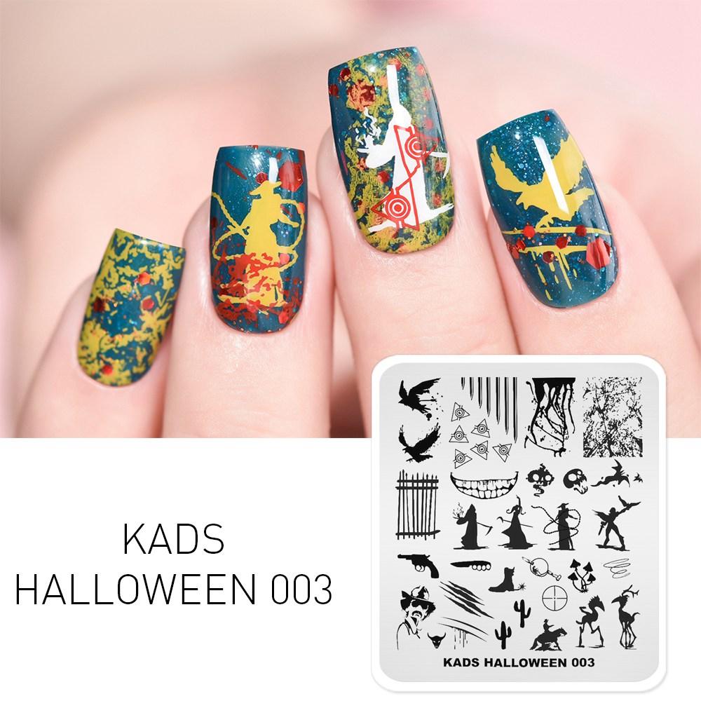 kads Halloween Serie 11 Design Neglekunst Mal Bilde Mal Neglestemplingsplater Stensiler Verktøy