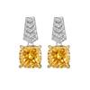 Schmuck Hochkarbon Diamant Eisblumen Schliff Kupfer Einlegearbeit mit Gelben Diamanten Leichte Luxus Set Frauen 12 * 12 * 10 * 10